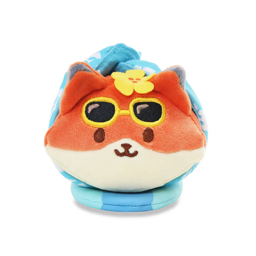 Anirollz Aloha Blue Hawaiian Shirt Foxiroll 6" Small Outfitz Plush
