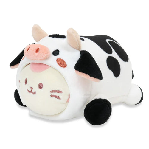 Front diagonal view Animal Cow Kittiroll 6" Small Outfitz Plush